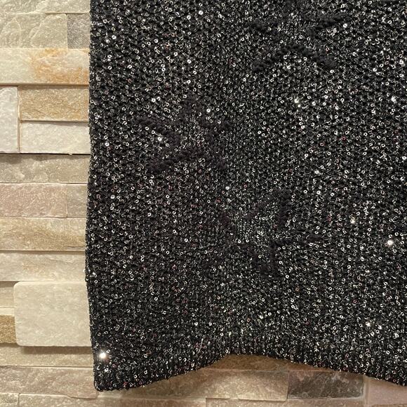 Chanel 40 Sequin Knit Mini Sweater Dress | Black Star Runway Sample, Rare - Picture 12 of 14